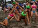 Beach Handball USA vs Argentina Women blocked shot