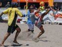 Los Angeles Beach Soccer Team Hard Kick